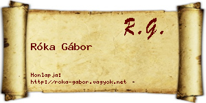 Róka Gábor névjegykártya